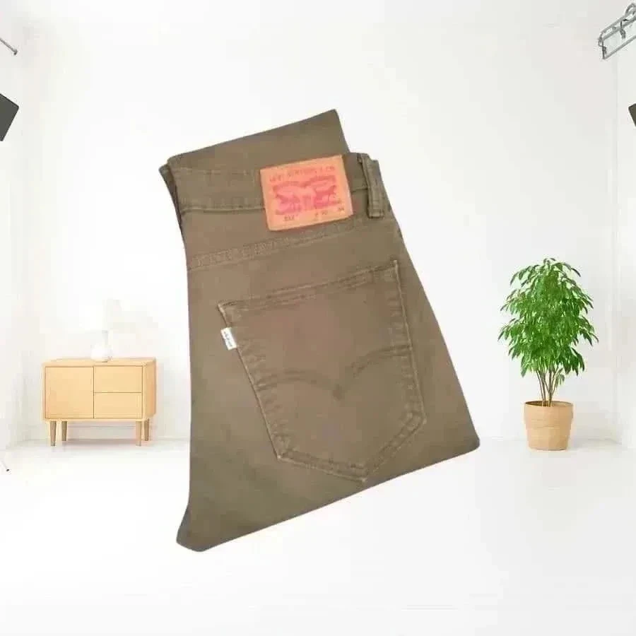 Levi's 512 - slim taper fit - high waist, stretch, khaki / olive color – photo 9